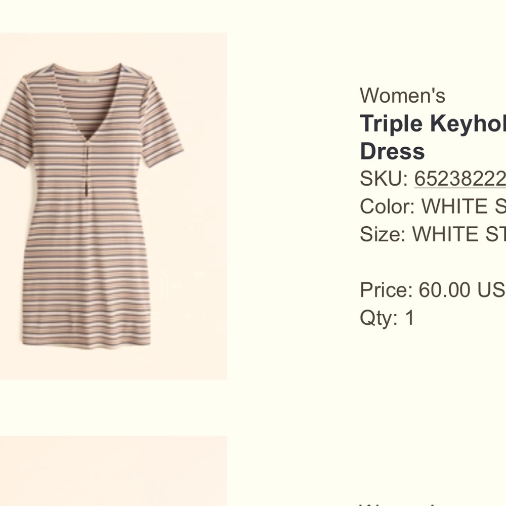 Retro stripe keyhole dress